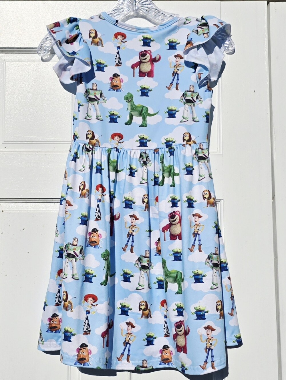 Girls' Light Blue Toy Story Print Casual Dress